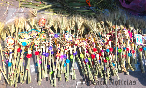 Elaboración de figuras de palmas en Tepeaca, tradición sin igual en el Domingo de Ramos