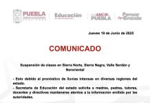 Se Suspenden clases este viernes en Tepeaca por Huracán “Erick”