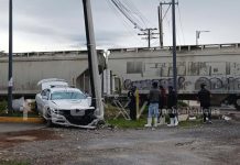 Se la llevó el tren!…a patrulla de la Guardia Nacional en Tepeaca.