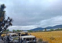 Hallan camionetas calcinadas ; habrían sido empleadas en ataque a policías en Huixcolotla.