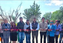Inauguran Delegado Arco Tecno Digno en Tele secundaria Guadalupana de San Cristóbal Los Nava, Tepeaca
