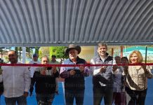 Entrega delegación del Bienestar obra de Arco Techo en canchas de San Pedro La Joya, Tepeaca