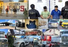 Detienen a dos en posesión de vehículos con reporte de robo, droga y equipo táctico en Tecamachalco.