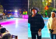 Inaugura Velazquez Romero pista de hielo”Tepeaca Brilla en Navidad “en el zócalo.