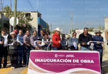 Dignifica calles de Tepeaca edil Velázquez Romero con inauguración de pavimentación en Candelaria Purificación.