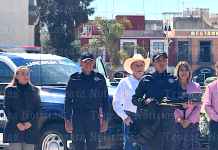Entrega Velazquez Romero patrullas , equipo táctico y mobiliario a Seguridad Publica municipal de Tepeaca.