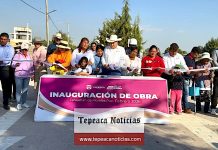 En San José Zahuatlán, edil de Tepeaca inaugura drenaje y pavimentación .