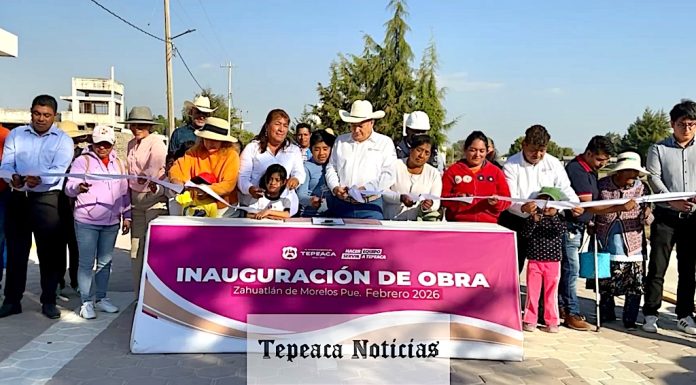 En San José Zahuatlán, edil de Tepeaca inaugura drenaje y pavimentación .