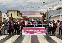 Entrega edil de Tepeaca pavimentaciones en calles de Los Barrios de Ecce Homo y El Campo.