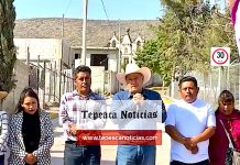 Entrega edil de Tepeaca pavimentación con adocreto en privada 4 poniente en Álvaro Obregón