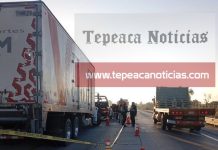 Ultiman a conductor de trailer en intento de robo en la autopista, a la altura de Tepeaca.