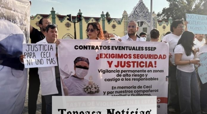 Pide justicia personal de Salud de Tecamachalco por enfermera ultimada en Amozoc.