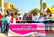 Entrega Velázquez Romero calle pavimentada en San Pablo Actipan, Tepeaca.
