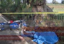 Fallece joven al impactar su motocicleta sobre carretera local Tepeaca- Los Reyes de Juárez.