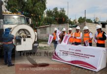 Inicia Velázquez Romero a Mantenimiento de Drenaje con Equipo Hidroneumático en San Mateo Parra, Tepeaca.