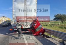 Deja dos muertos fatal accidente en autopista a la altura de Tepeaca.